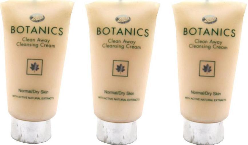 3x Boots Botanics Clean Away Cleansing Cream  Normal/dry Skin 50ml