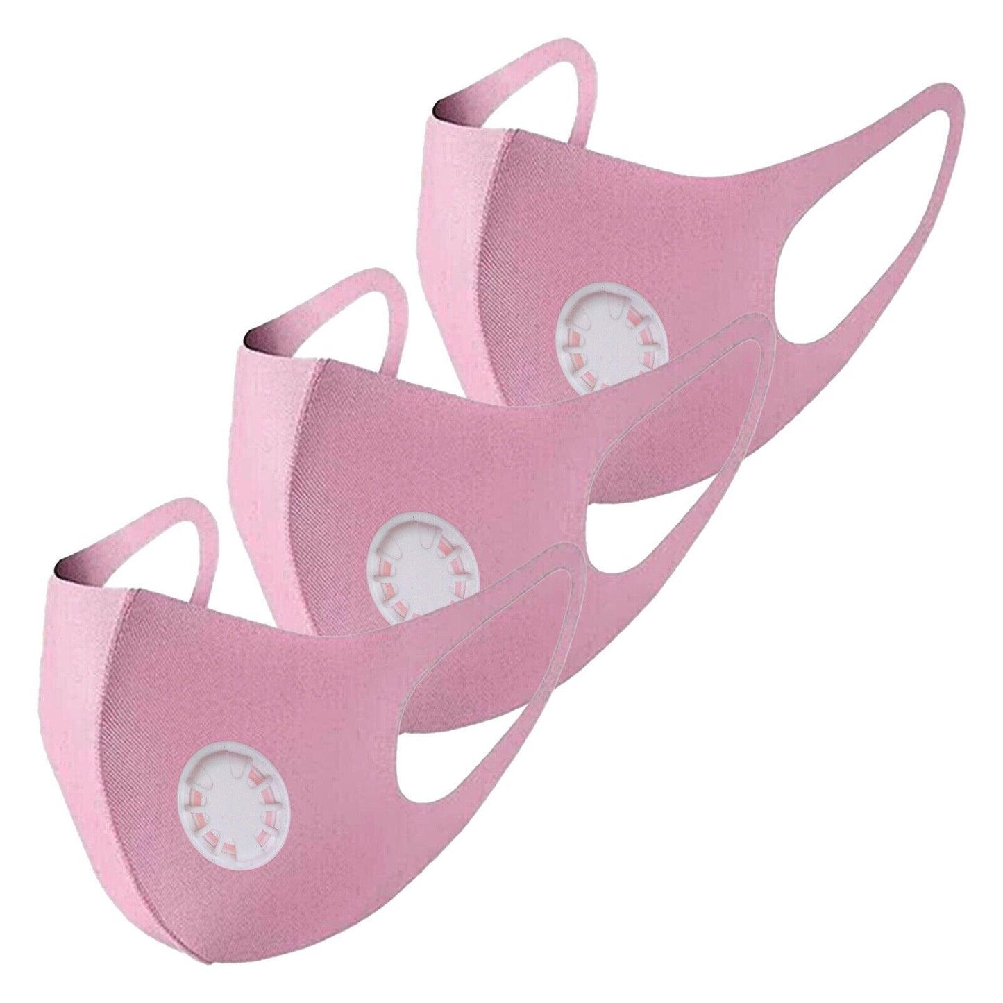 3x ProTech NonMedical PROTECTIVE MASKS Machine Washable Reusable PINK w/FILTER