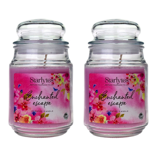 2 Starlytes Enchanted Escape Scented Candle 510g 125hr BURN TIME