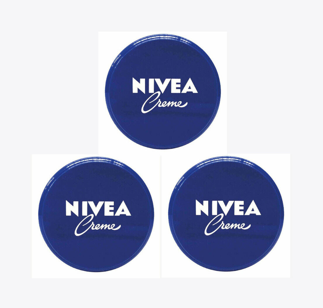 3x Nivea Cream Moisturising Cream For Face, Body And Hands 50ml Travel Size
