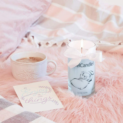 Jewel Candle Cuddle Scented Big Glass with Stainless Sliver Bracelet