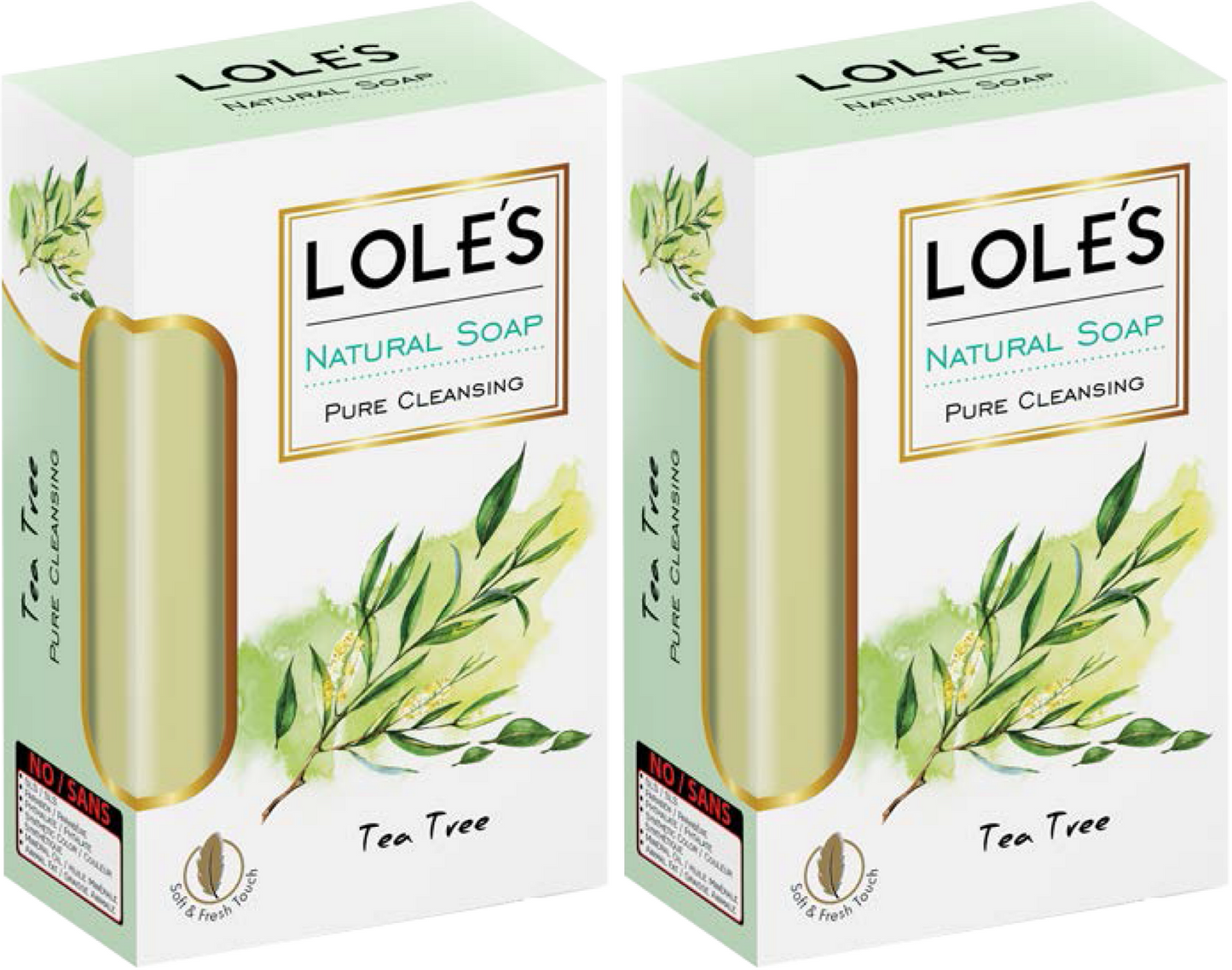 Loles Natural Luxury Soap Bars Tea Tree - Pure Cleansing 2x150g