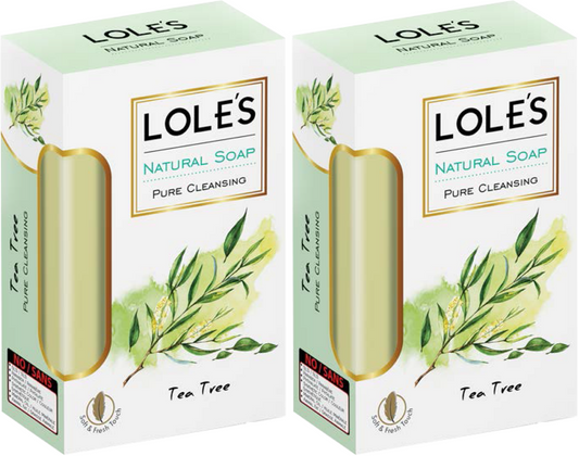 Loles Natural Luxury Soap Bars Tea Tree - Pure Cleansing 2x150g