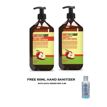EightTripleEight Apple Cider Vinegar Hair Care Set- 1L Shampoo & 1L Conditioner