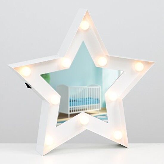 Modern Decorative LED Battery Operated Illuminated Star Design Mirror Light
