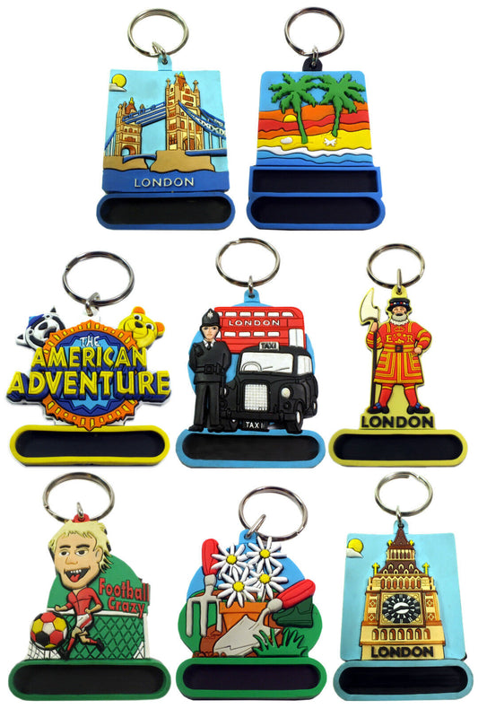 8x 3D Key Chain / Keyring – UK Various Scenes and Popular Places Mix (1 Each)