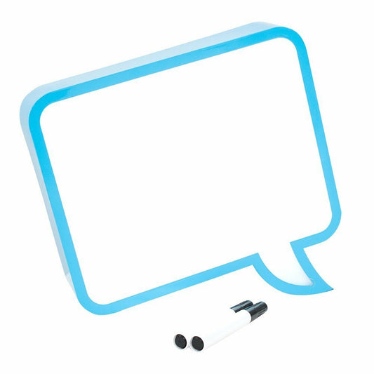 MiniSun LED Battery Operated Blue Speech Bubble Design Light Up Message Board