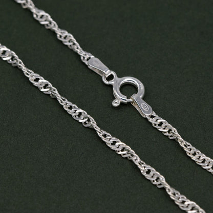 Genuine 925 Sterling Silver 10" Singapore Chain Anklet With Puffed Heart Pendant