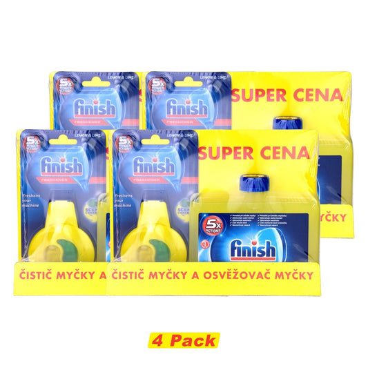 4x Finish Dishwasher Freshener & Cleaner Multi-Pack Lemon Cleaner & Freshener
