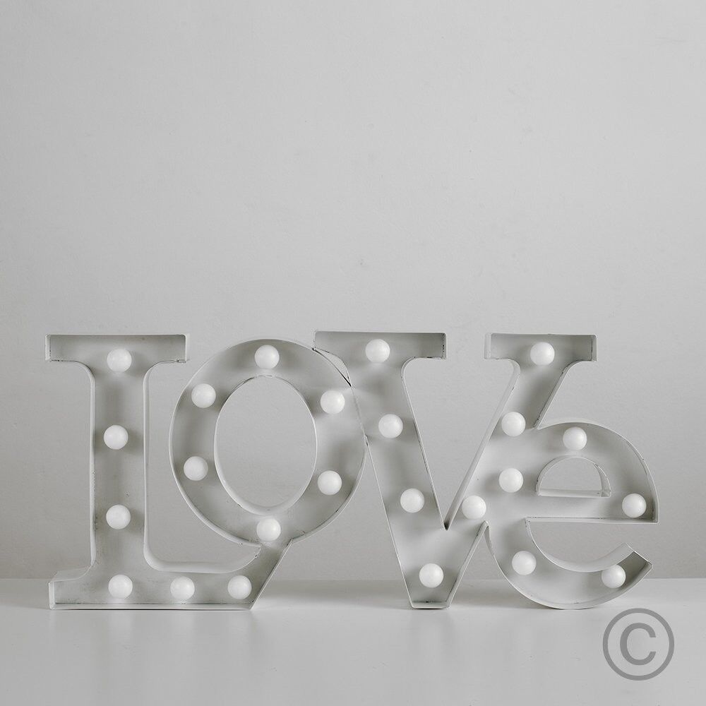 Contemporary Warm White 24 LED Battery Operated LOVE Shaped Decorative Wal Light