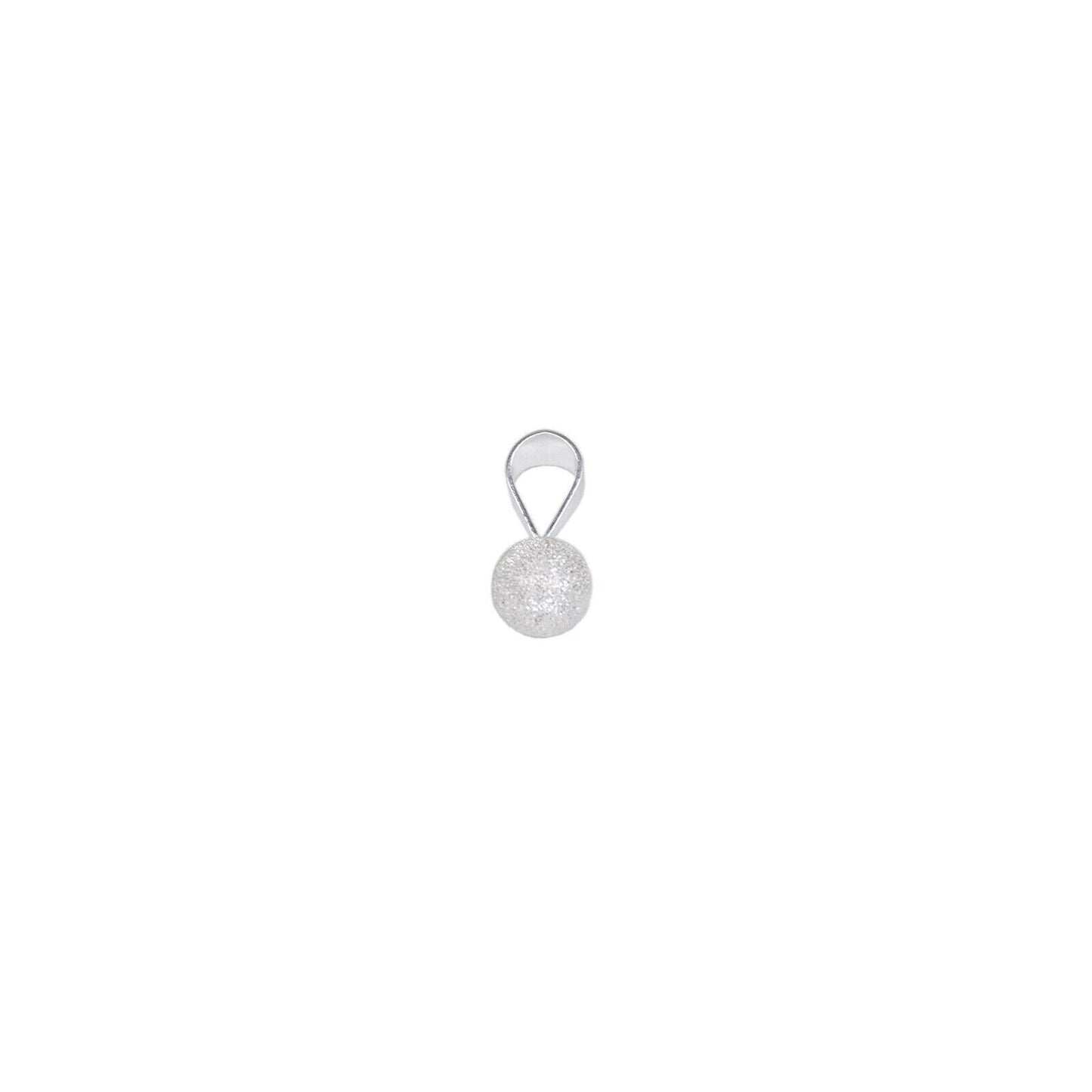 Genuine 925 Sterling Silver 7mm Frosted Ball Pendant