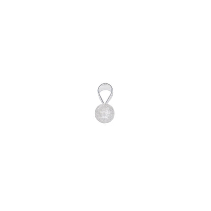 Genuine 925 Sterling Silver 7mm Frosted Ball Pendant