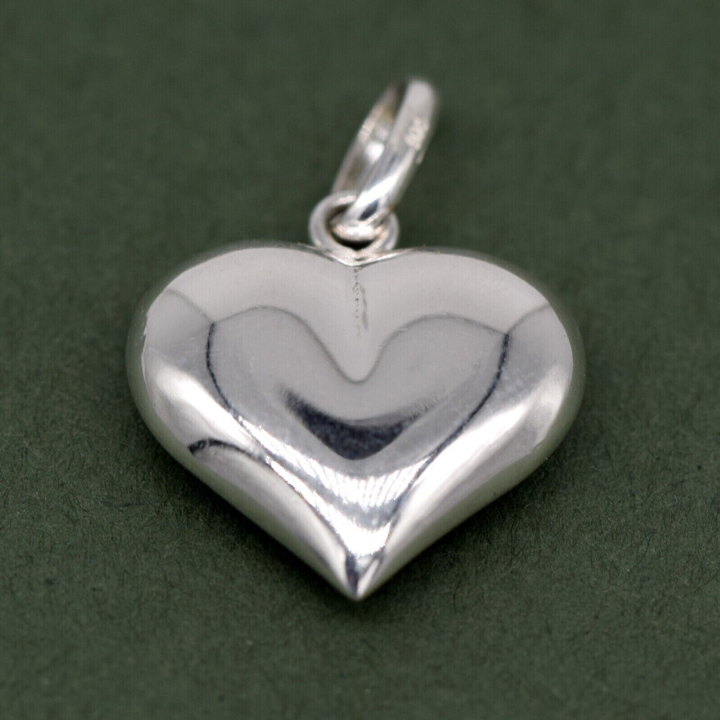 Genuine 925 Sterling Silver Puffed Heart Pendant