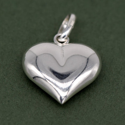 Genuine 925 Sterling Silver Puffed Heart Pendant