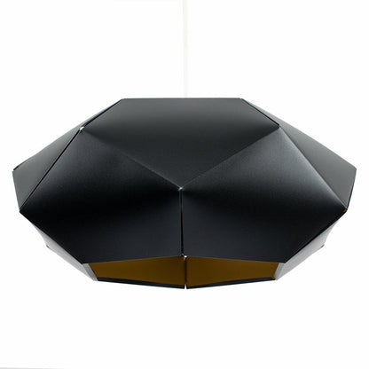 Modern Designer Style Geometric Design Pendant Light Shade (Black & Gold Finish)