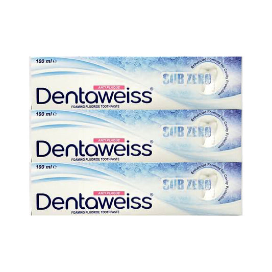 3x Dentaweiss Anti-Plaque Foaming Fluoride Toothpaste Sub Zero 100ml
