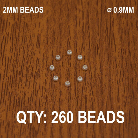 260x Sterling Silver .925 Round Spacer Beads 2MM ⌀ 0.9MM