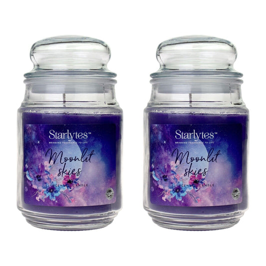 2 Starlytes Moonlit Skies Scented Candle 510g 125hr BURN TIME