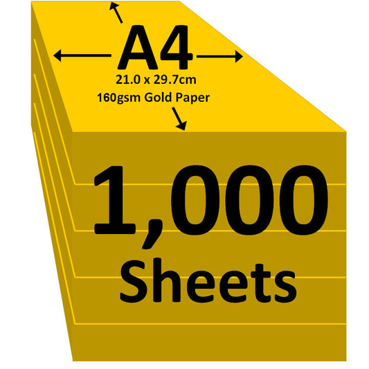 Gold Coloured A4 Paper 5 reams - 1000 Sheets - 160 gsm
