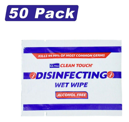 50 x Antibac Hand Surface Sanitiser Cleaner Wipes Kills 99.9% SINGLE WIPES