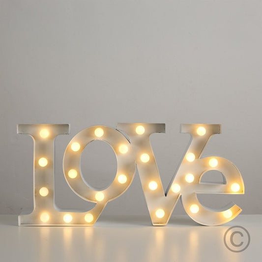 Contemporary Warm White 24 LED Battery Operated LOVE Shaped Decorative Wal Light