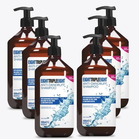 6 X Eight Triple Eight Anti-Dandruff Shampoo Nourishing With HerbExtracts 1000ml