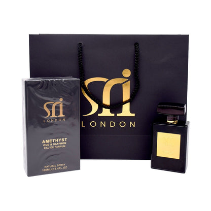 Sri London Amethyst Oud & Saffron Eau De Parfum Fragrance Gift for Men 100ML