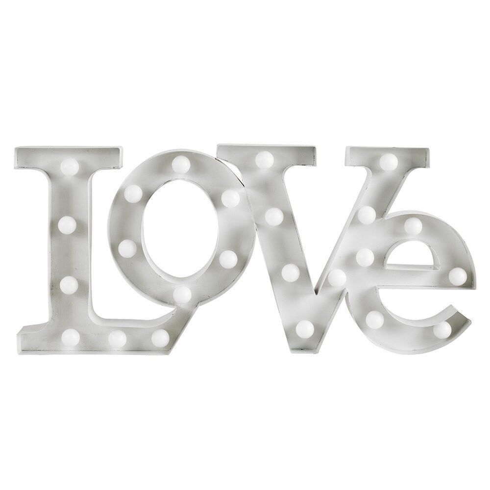 Contemporary Warm White 24 LED Battery Operated LOVE Shaped Decorative Wal Light