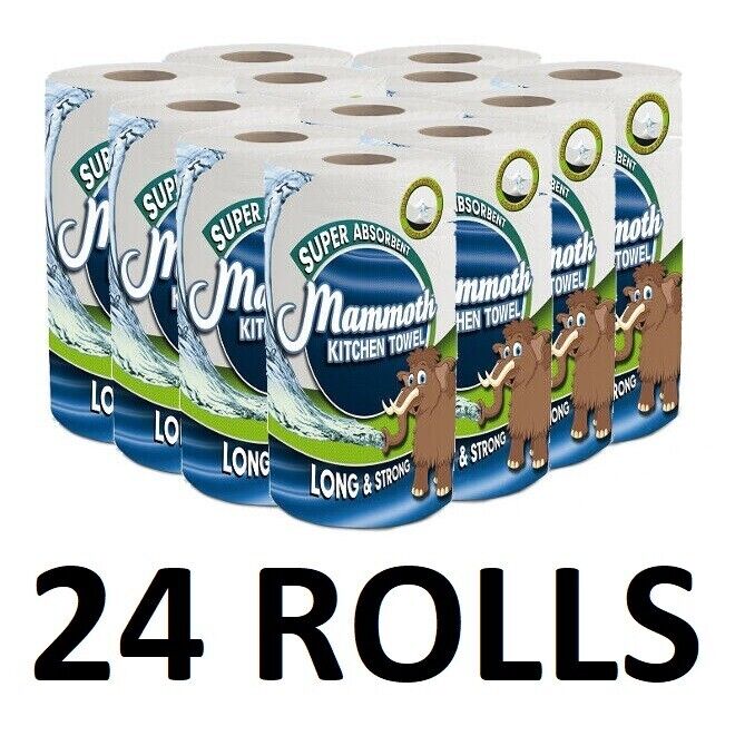 Mammoth Super Absorbent Jumbo Kitchen Towels 24 Rolls