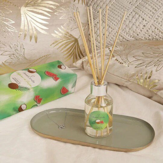 Jewel Candle Coconut & Watermelon Diffuser 100ml Fragrance oil with Sticks
