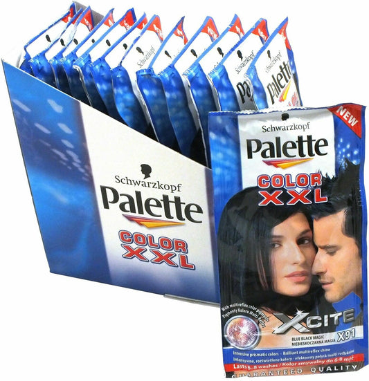 12x Schwarzkopf Blue Black Magic X91 Palette Color XXL Xcite 25ml - Hair Colour