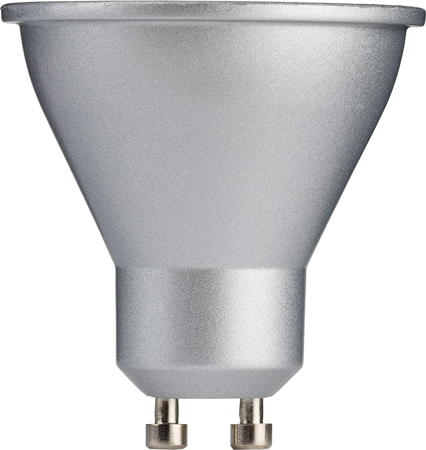 TCP GU10 345lm 4.1 W 50W Warm White 3000K SILVER FINISH Spotlight Bulbs 10 Pack