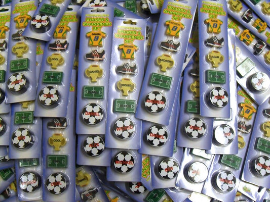 100x 4 Personalised Eraser And 1 Sharpener Set ( Boys)