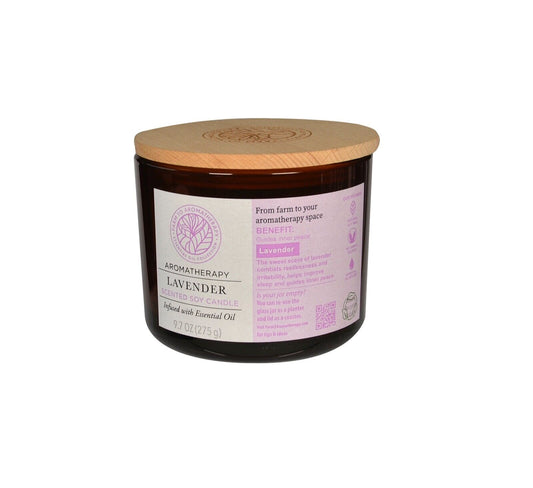 Aromatherapy Lavender Scented Soy Candle Infused with Essential Oils (275g)