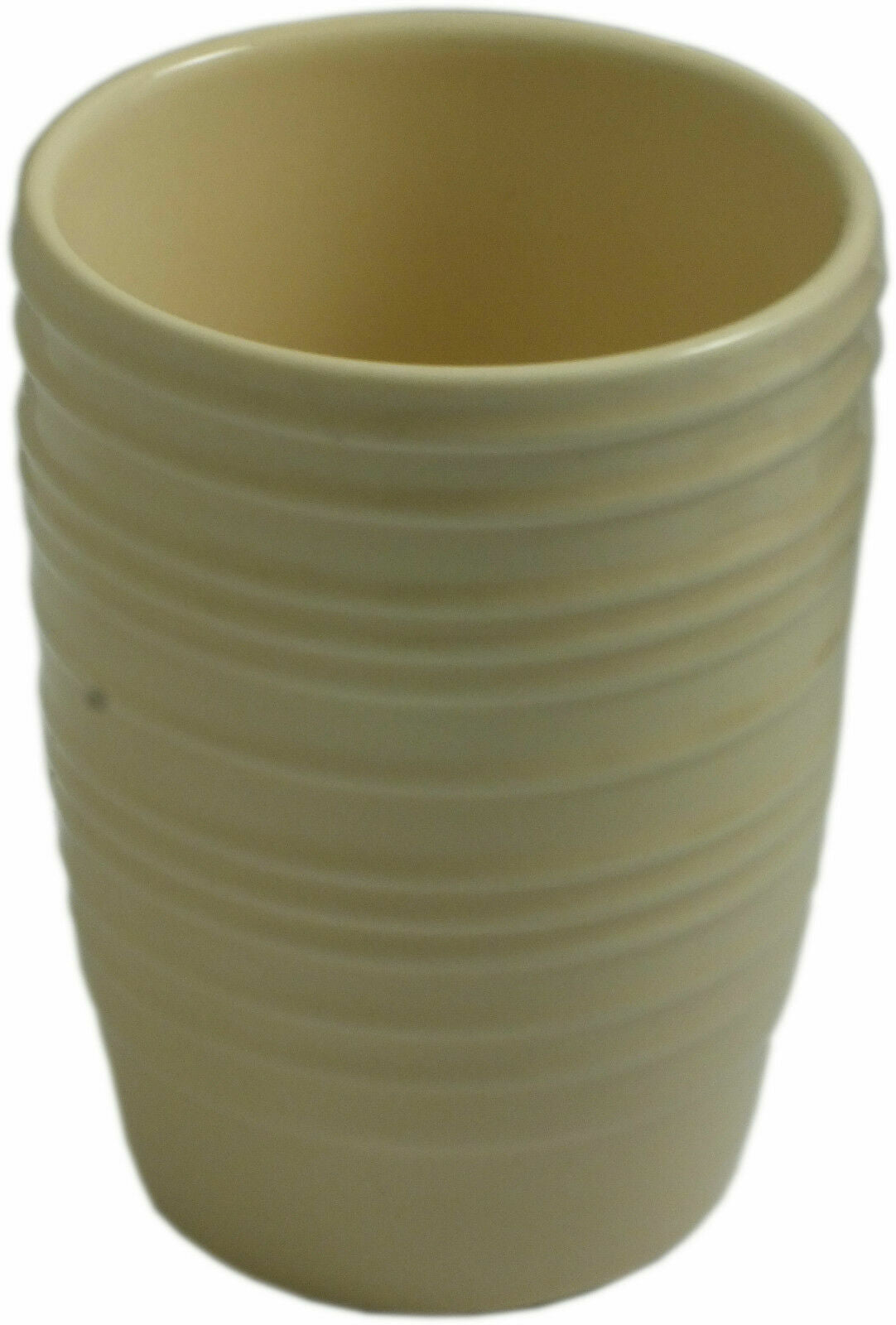 4 Piece Cream Ribbed Gloss Finish Porcelain Bathroom Accessory Set