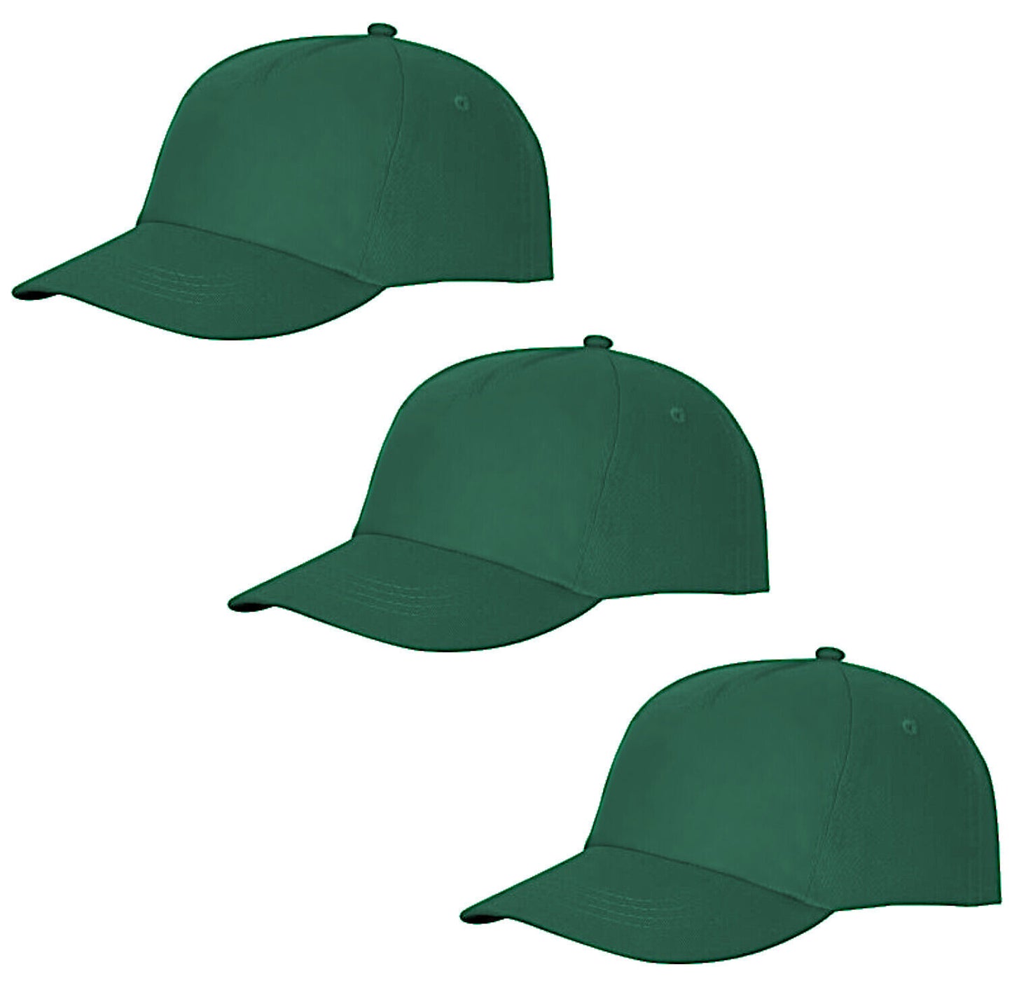 Mens Womens 100% Cotton Hunter Green Adjustable Baseball Cap Peak Sport Summer