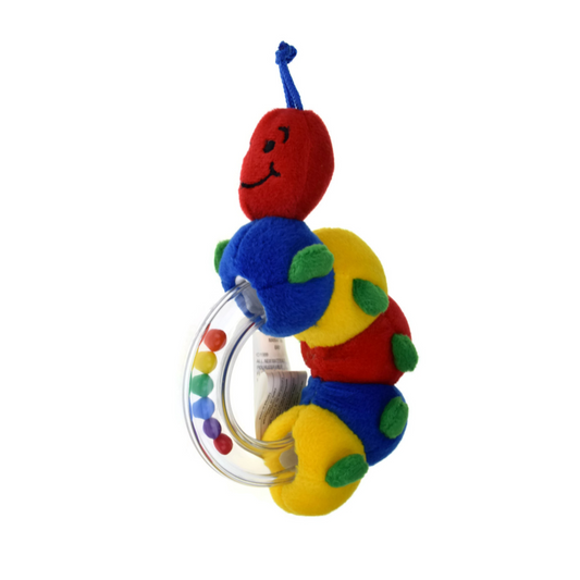 Manhattan Toy Baby Sensory Baby Caterpillar Ring Rattle Montessori Jingle Bell