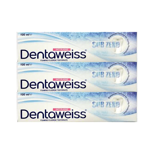 3x Dentaweiss Anti-Plaque Foaming Fluoride Toothpaste Clasic Mint 100ml