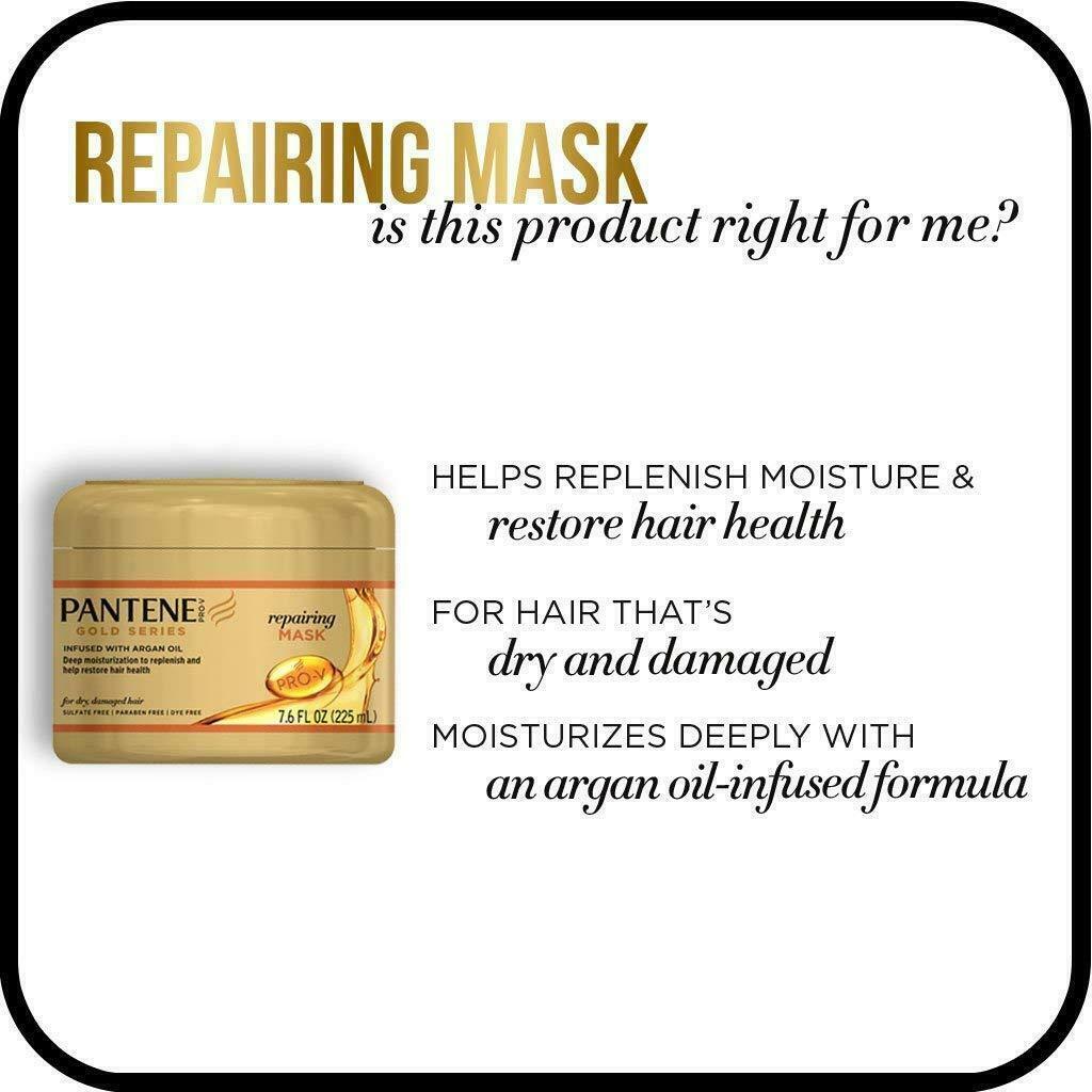 3 Pantene Gold Series Pro V Mask Repairing Argan Oil 225ml - Dry Damaged Hair