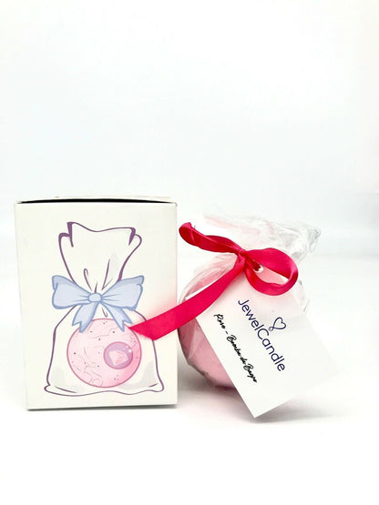Jewel Candle Rose Scented Bath Bomb With Stainless Steel Bracelet Jewellery