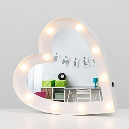 Modern Decorative LED Battery Operated Illuminated Heart Design Mirror Light