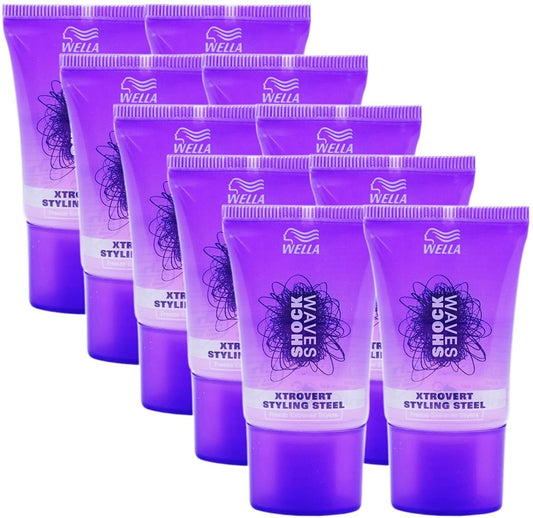 10x Wella Shockwaves Xtrovert Styling Steel (Hold Strength 5) 20ml