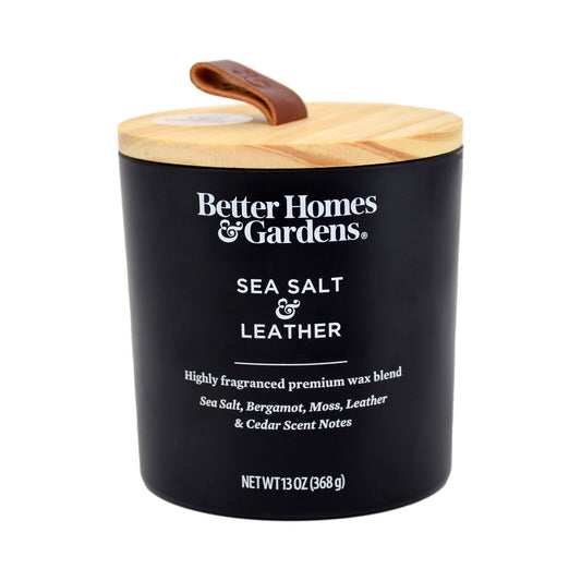 Better Homes & Garden Sea Salt & Leather Wooden Wick 368g Premium Candle