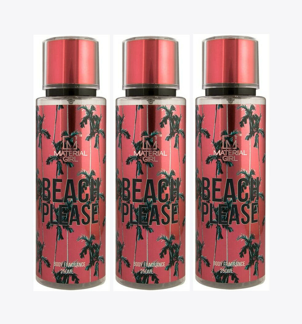 3x Material Girl Beach Please Body Mist - Surf's Up Body Fragrance 250ml
