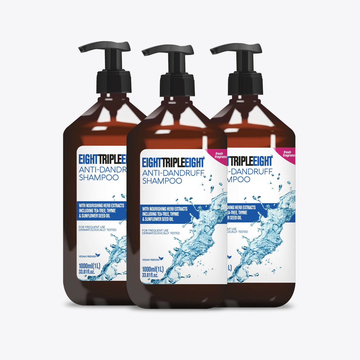3 X Eight Triple Eight Anti-Dandruff Shampoo 1000 ML