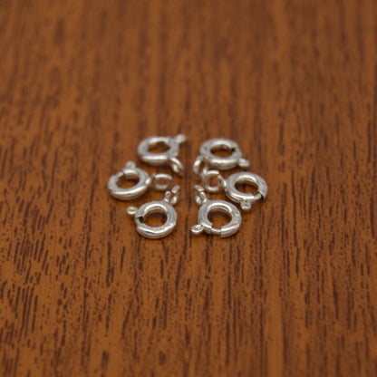 6x Genuine 925 Sterling Silver Bolt Ring Clasp Necklace Chain Repair Open 5mm
