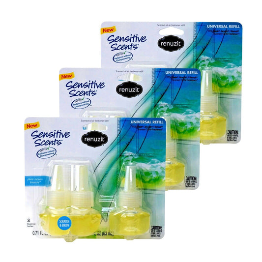 3x Renuzit Pure Ocean Breeze Air Freshener (9x Refills) Fits Airwick/Glade