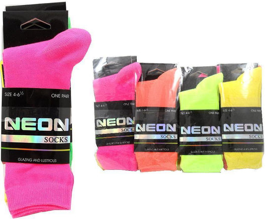 3x Glazing & Lustrous Neon Socks Size 4-6 1/2