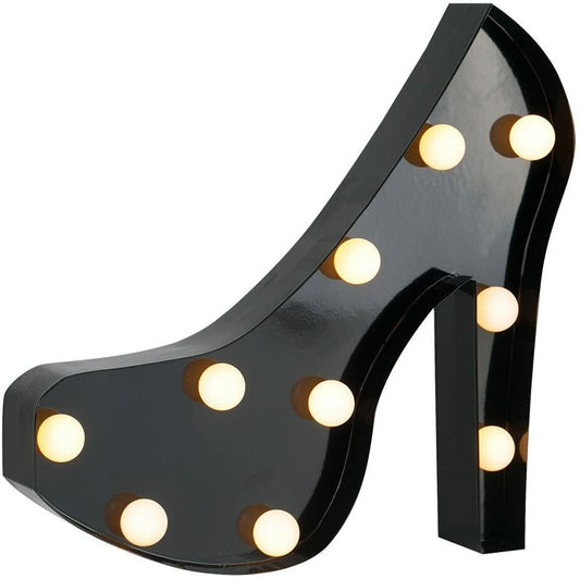 Modern Gloss Metal LED Stiletto Heel Shoe Fashion Shape Wall Decoration Light