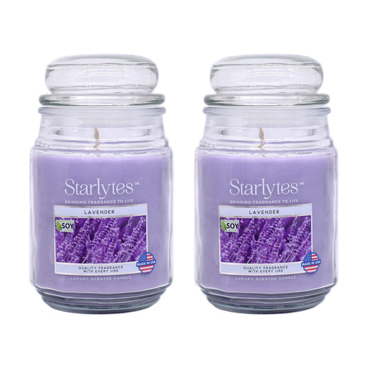 2x Starlytes Lavender Luxury Scented Candle 510g 125hr burn time